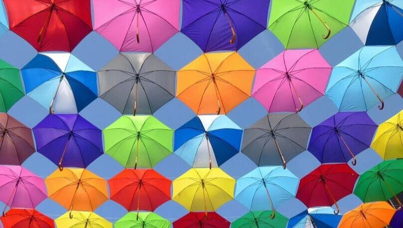 A picture of colorful umbrellas